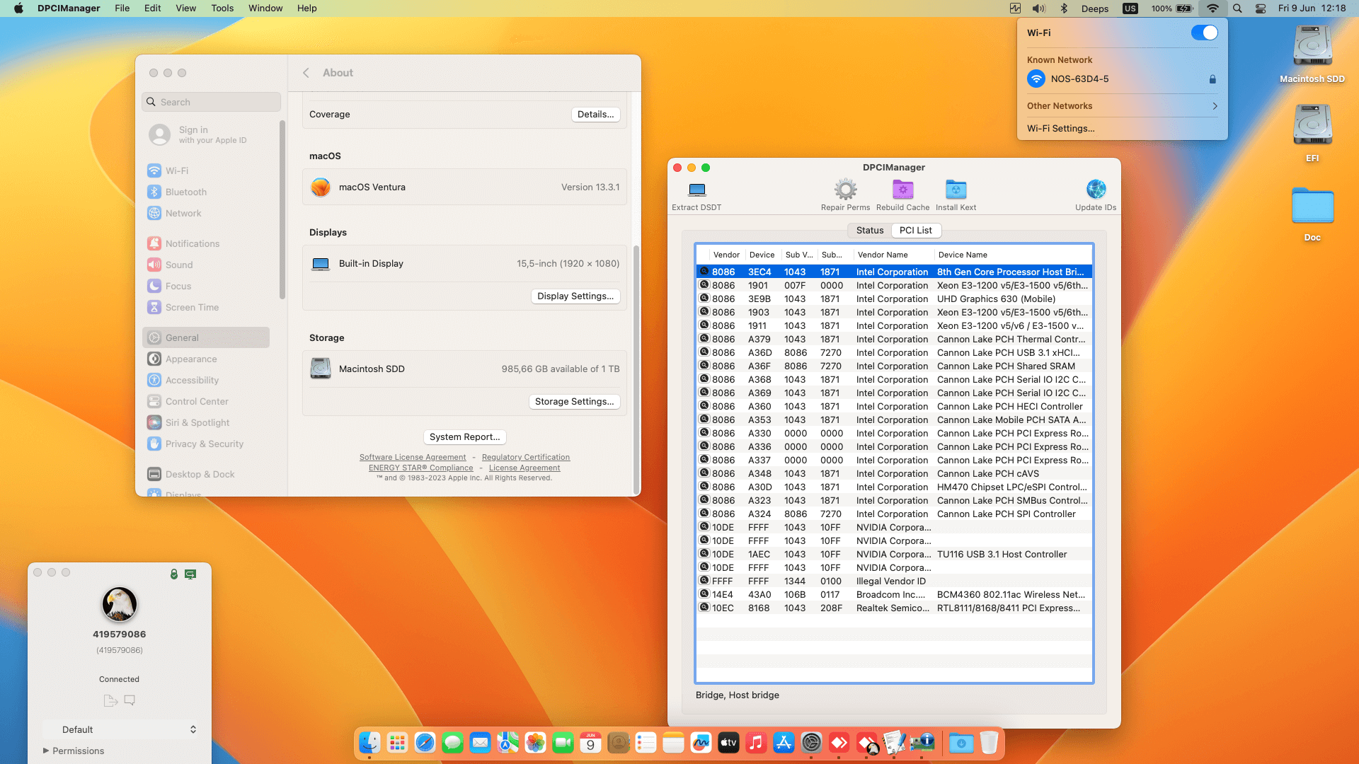 Asus ROG Strix Scar III G531GU 79BT6CS2 [CoffeeLake   Intel UHD 630 + I2C]   OpenCore 1